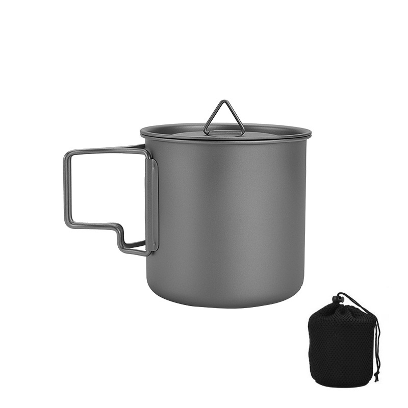Camping Cooking Lightweight - Titanium Camping Mug with Folding Handle