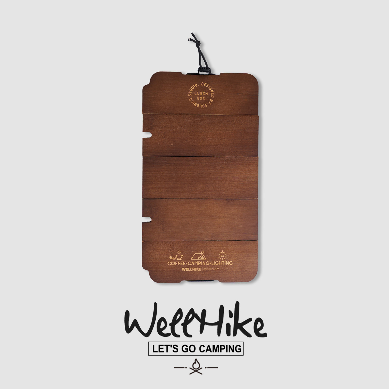 Camping Cooking Box - WELLHIKE Lunch Box Five Fold Wooden