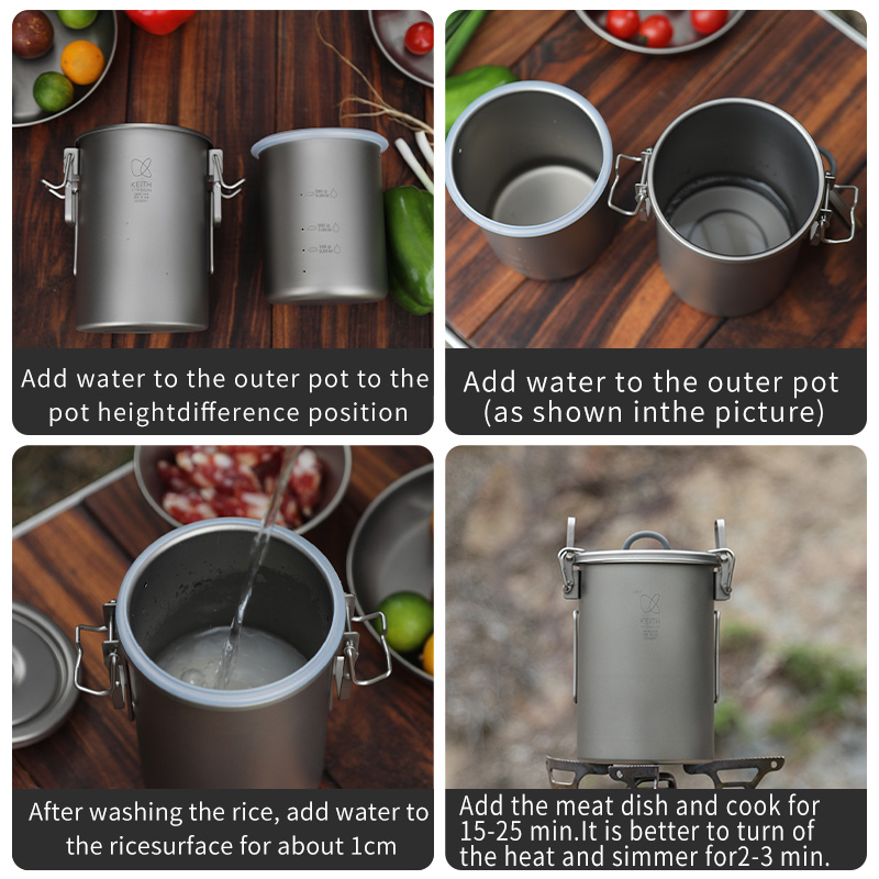 KEITH Pure Titanium Rice Cooke - Camping Cooking Ware review and price