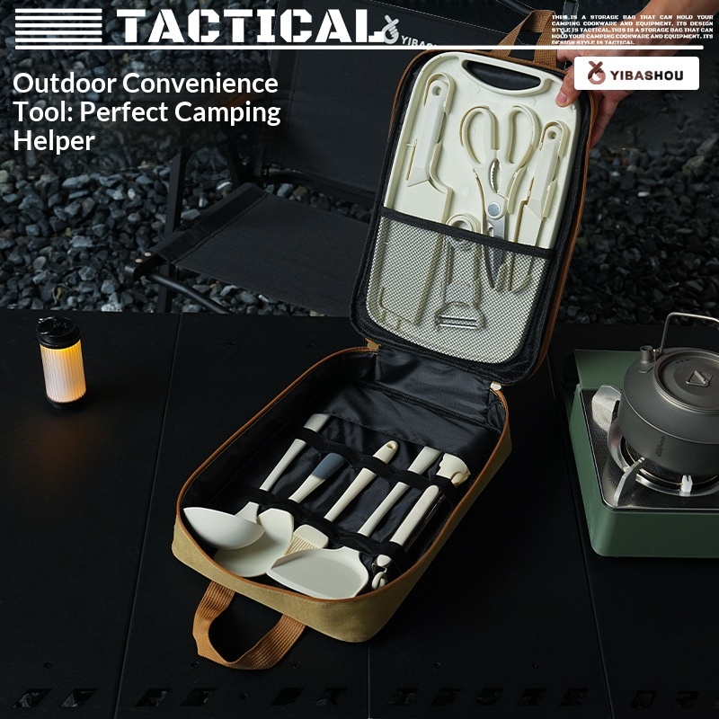 Portable 9Pcs Camping Kitchenw - Camping Cooking Equipment Bag review and price