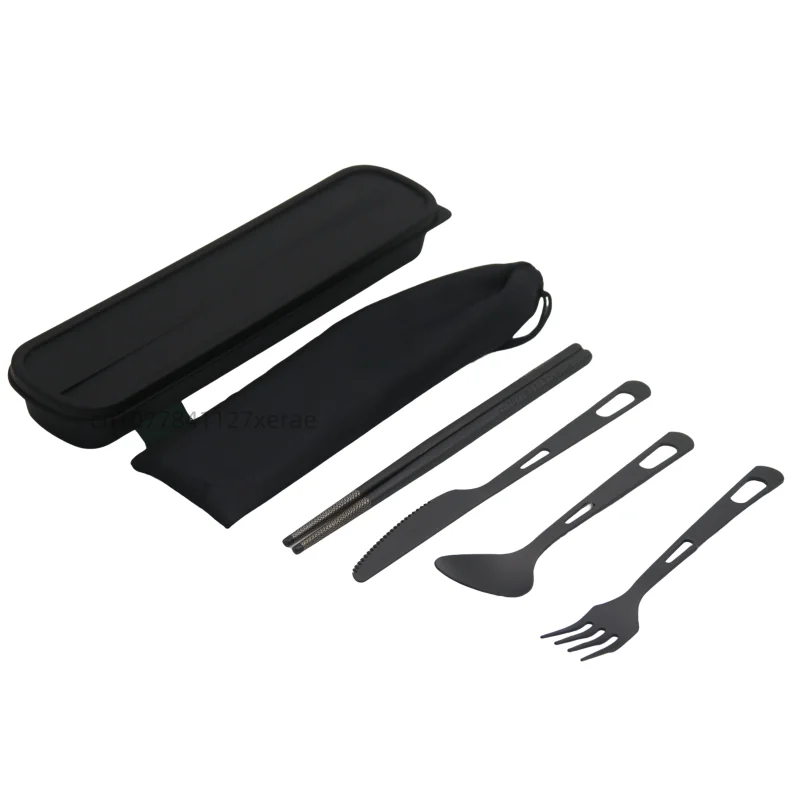 Pure Titanium Black Tableware  - Camping Cooking Set For 4 review and price