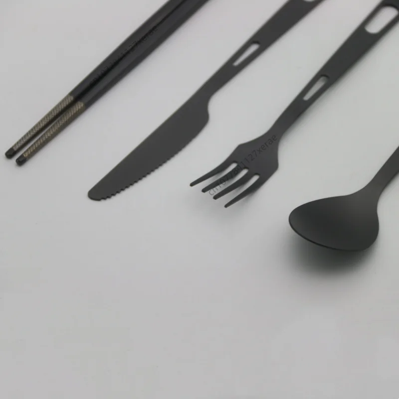 Pure Titanium Black Tableware  - Camping Cooking Set For 4 review and price