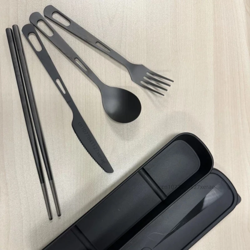 Pure Titanium Black Tableware  - Camping Cooking Set For 4 review and price