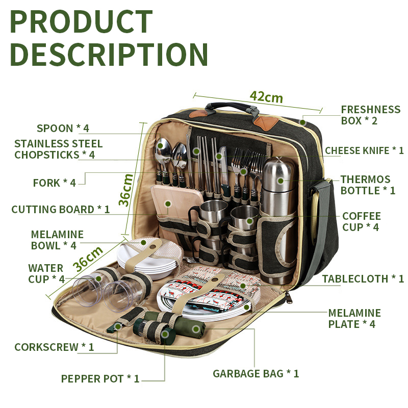 Portable Luxury Camping Picnic - Camping Cooking Set For 4 review and price
