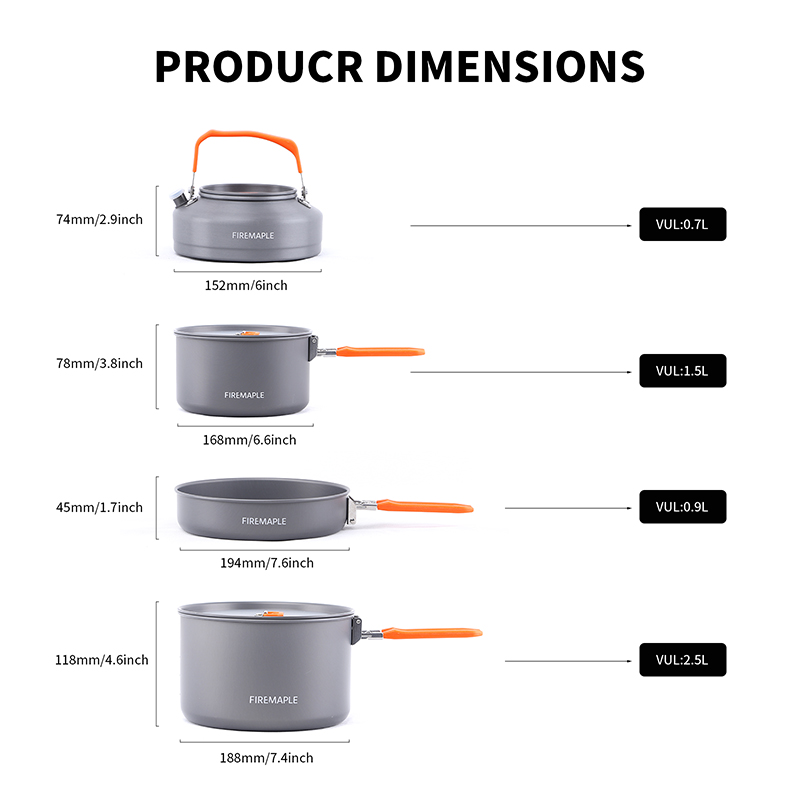 Fire Maple 4-5 Person Cookware - Camping Cooking Set For 4 review and price