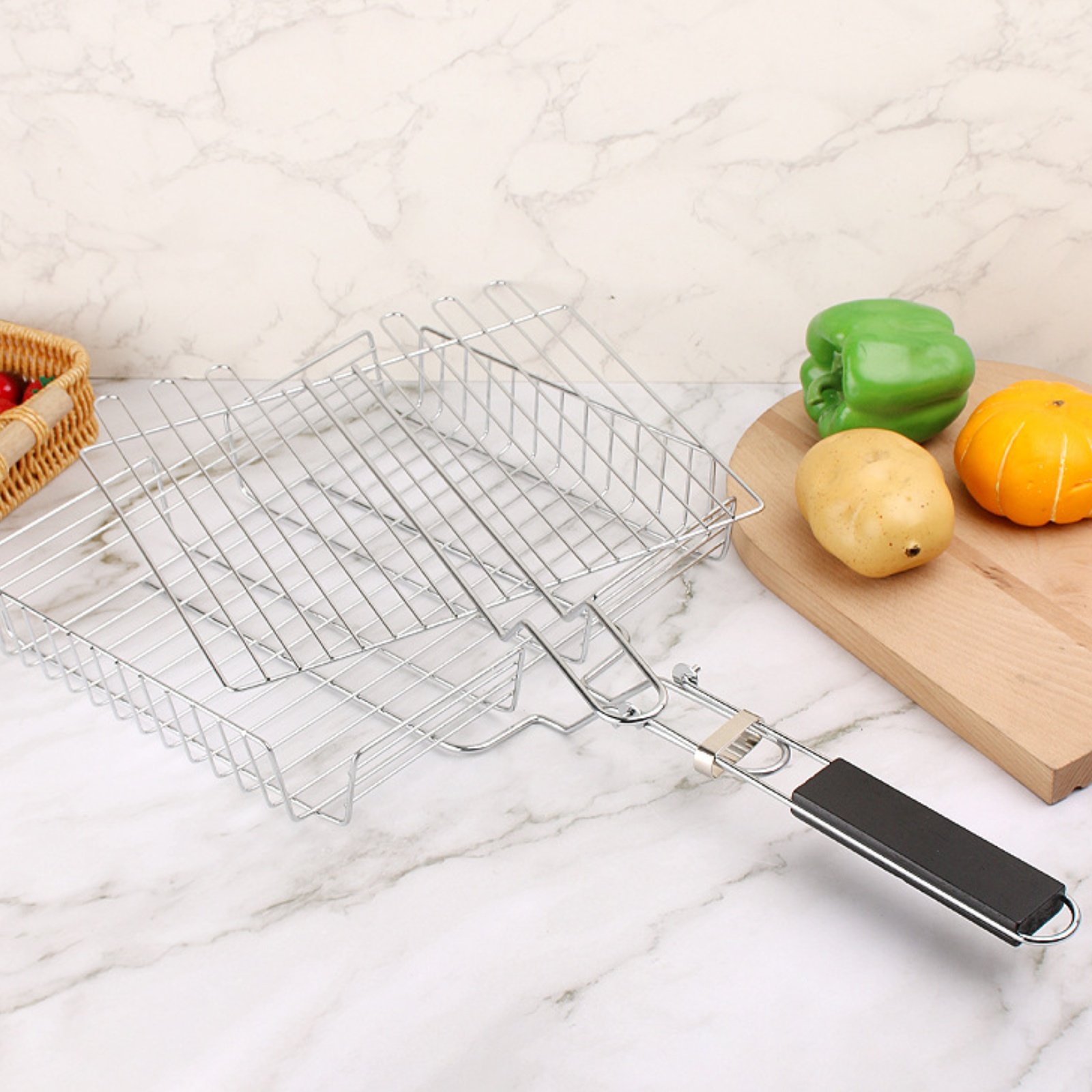 Wood Handle Grill Basket Porta - Camping Cooking Lightweight review and price