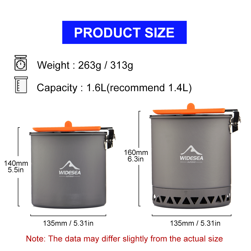 Widesea Camping Pot 1.6L Heat  - Camping Cooking Box review and price