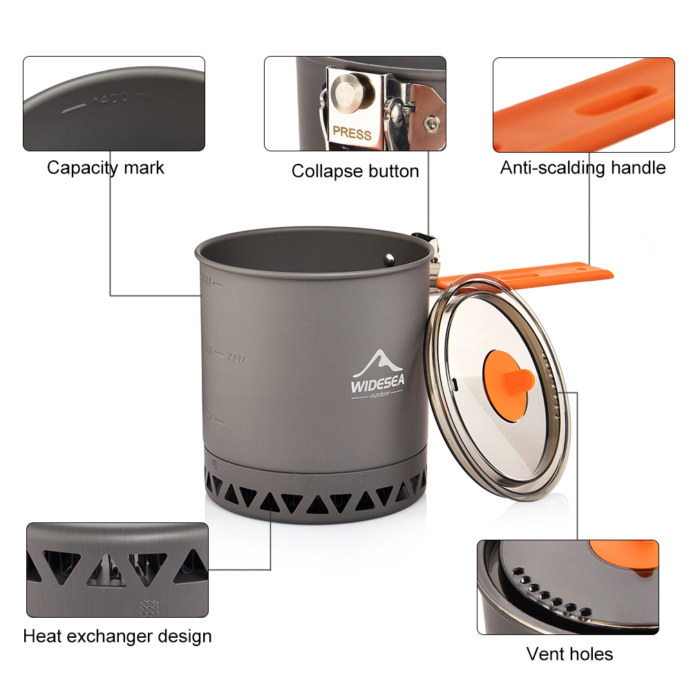 Widesea Camping Pot 1.6L Heat  - Camping Cooking Box review and price