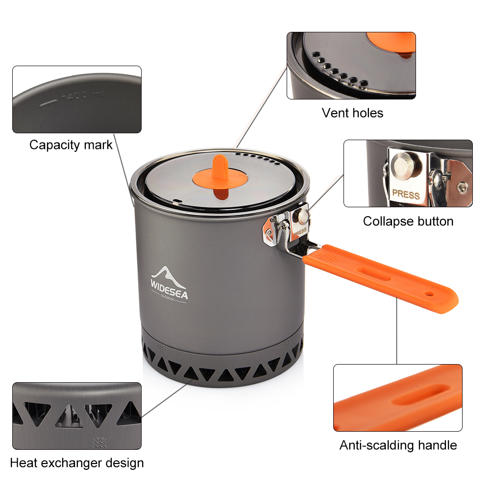 Widesea Camping Pot 1.6L Heat  - Camping Cooking Box review and price