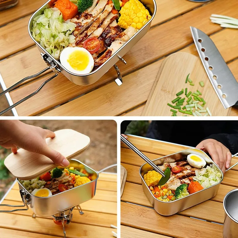 304 Stainless Steel Lunch Box  - Camping Cooking Box review and price