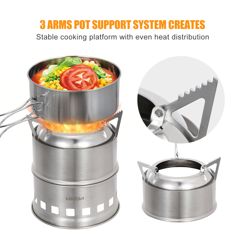 Lixada Stainless Steel Wood St - Camping Cooking System review and price