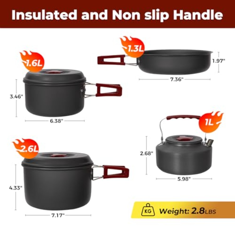 24//11/8/4 Camping Cookware Me - Camping Cooking Set For 4 review and price