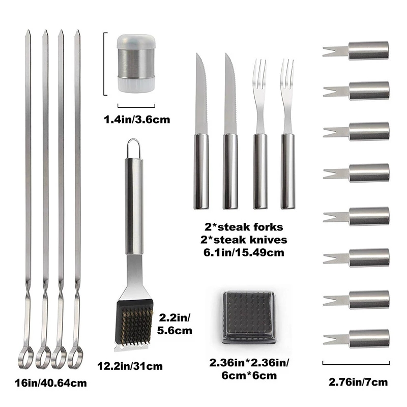 BBQ Tools Set Barbecue Grillin - Camping Cooking Set For 4 review and price