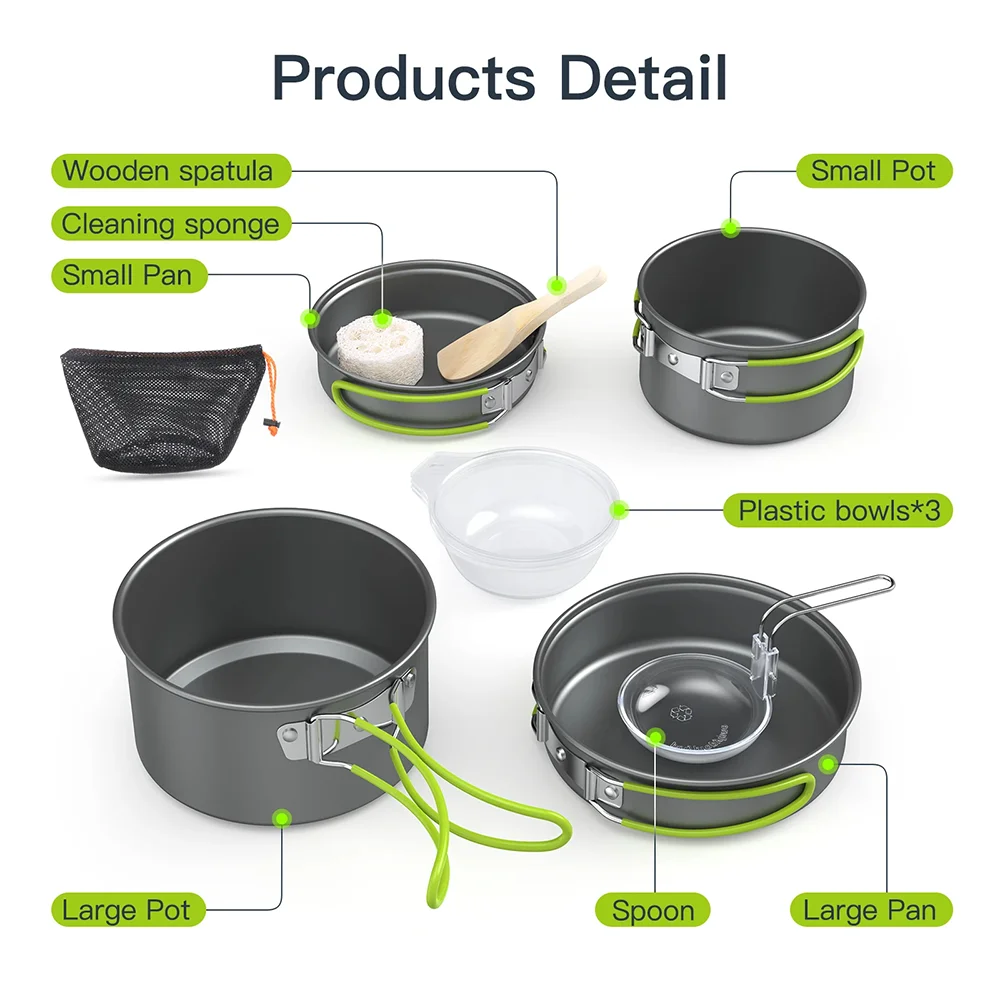 Outdoor Cooking Camping Utensi - Camping Cooking Set For 4 review and price