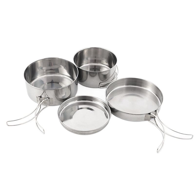 【BIG SALE】Stainless Steel 4-Pi - Camping Cooking Set For 4 review and price