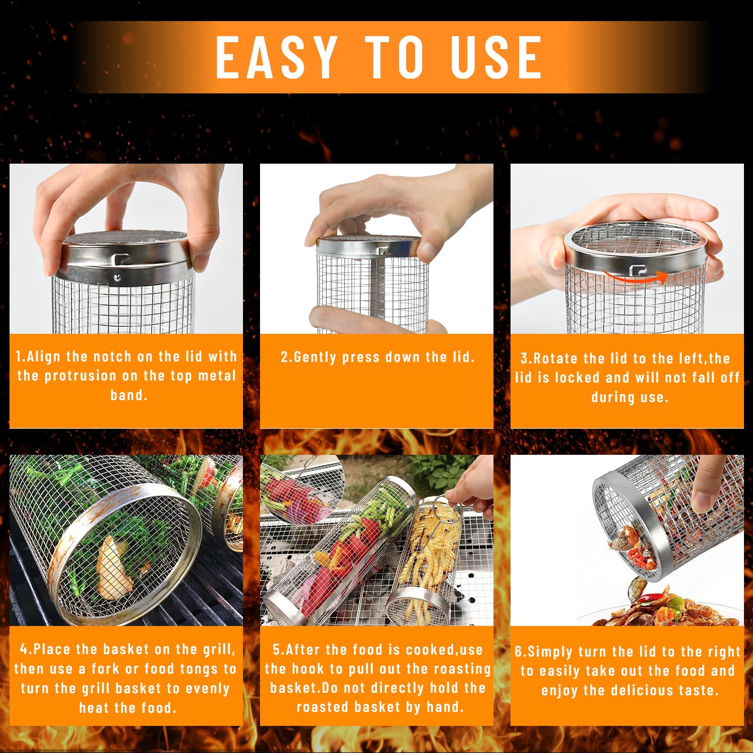 2 Pieces Rolling Grilling Bask - Camping Cooking Candle review and price